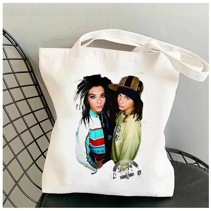 Tom And Bill Kaulitz Women Shoulder Bags Kawaii Shopper Shopping Canvas Bag Streetwear Funny Shoulder Bag Fashion Girl Handbags