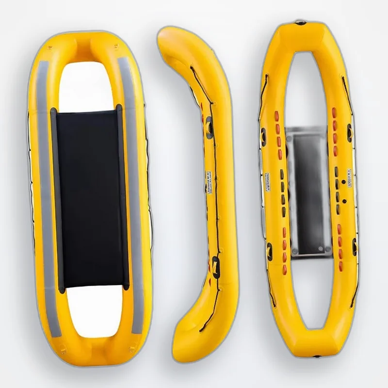 Inflatable Work Boat 4.7m for Maritime Rescue,1.4m Wide 36cm Float Tube Hollow Ends EVA Anti-Slip Deck 9cm Armored Bottom