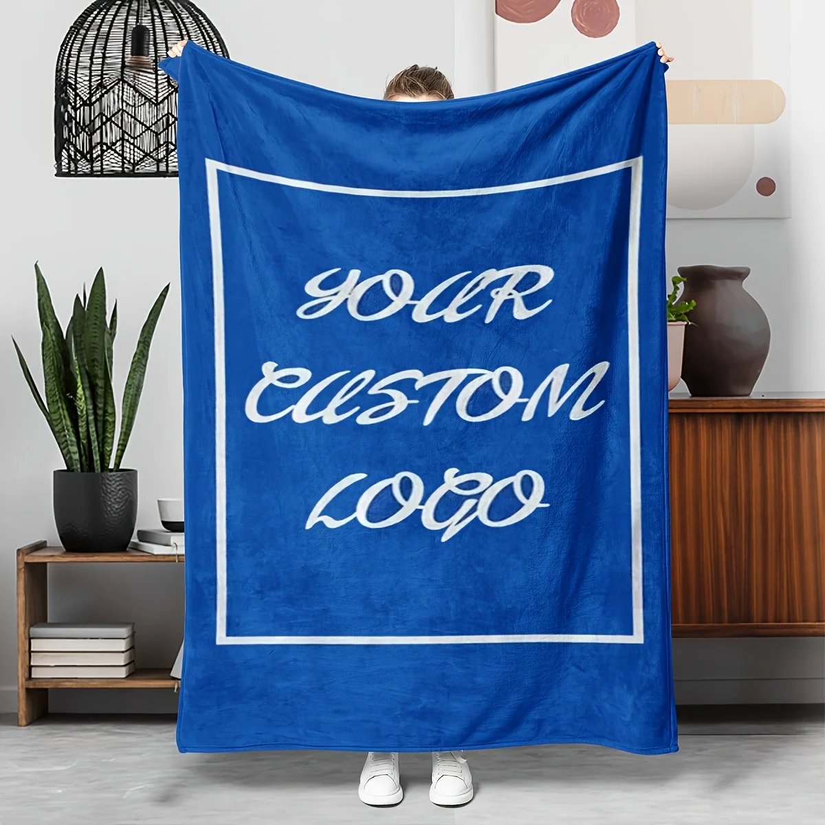 1pc Personalized Self-Defined Picture, Logo, or LOGO Design Printed Blanket, Club Gift, Team Gift, Available in Multiple Colors,