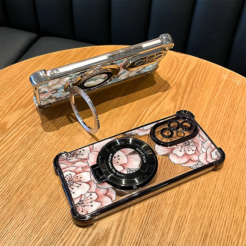 Phone Case For Infinix Hot 70 60 Pro Plus 10S NFC 11 10 9 Play 50i 30i 60i 40i 10T Print Flower Plating Bracket Soft Cover - view 2