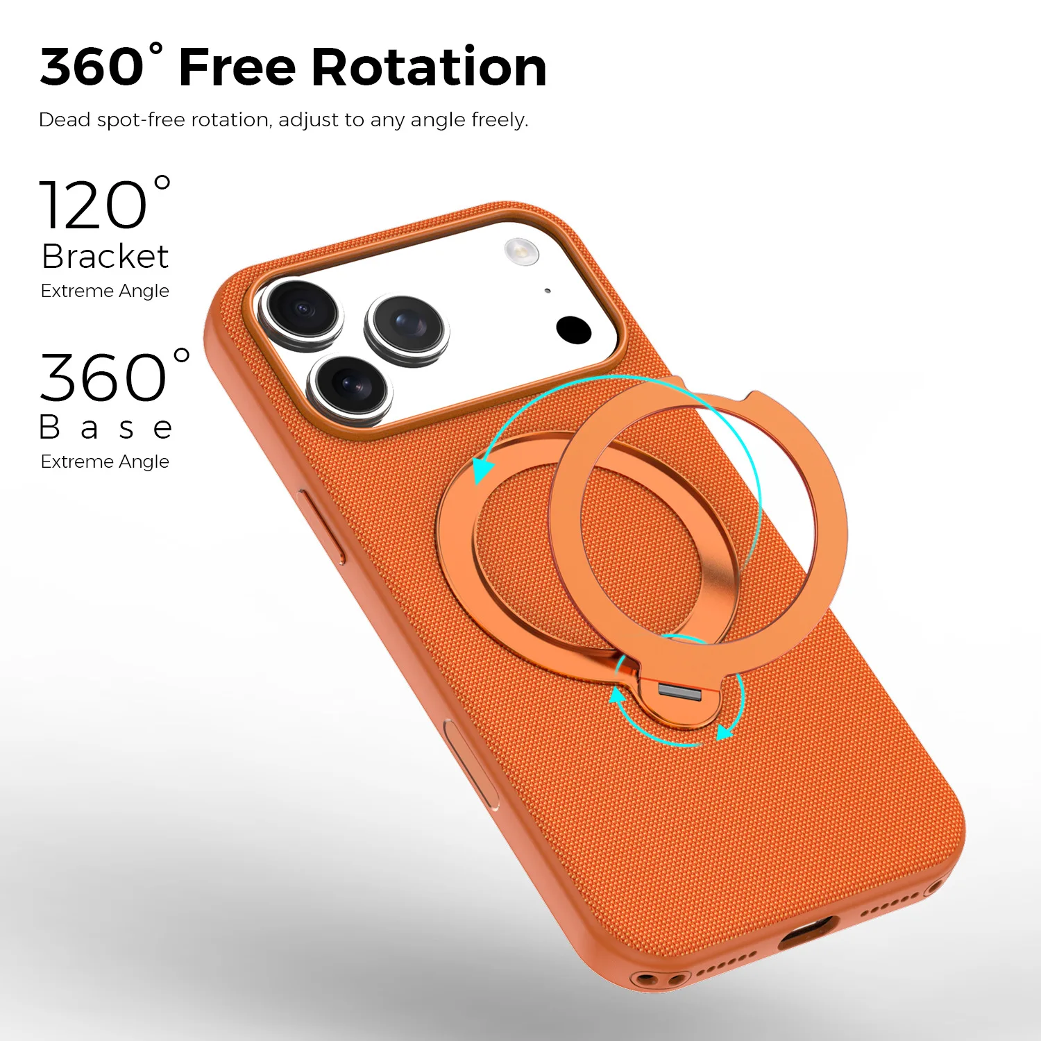 

360° Rotating Ring Holder Stand Magnetic Phone Case For iPhone 17 Air 16 15 14 13 12 Pro Max Case For MagSafe Shockproof Cover