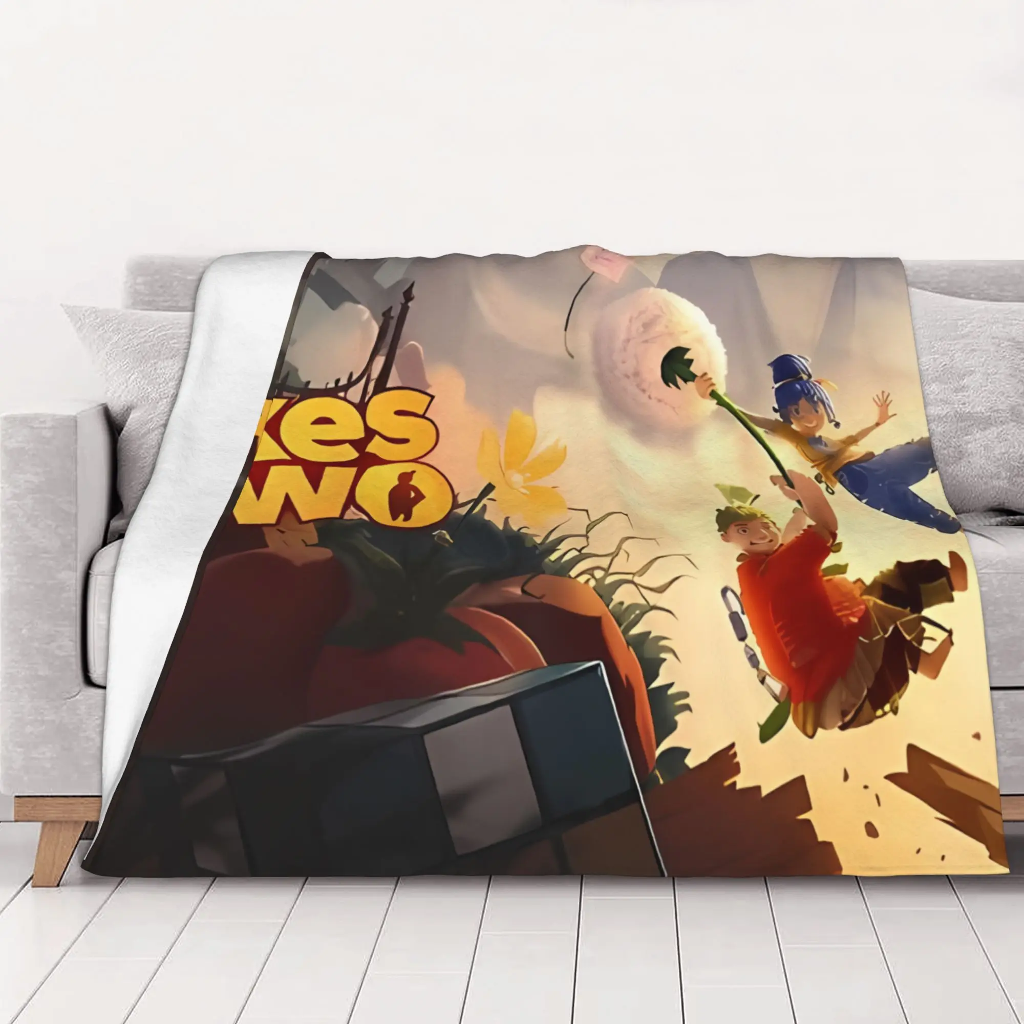 1PC home Cutecore It Takes Two Artwork It Takes Two Blanket Super Cosy Plush Home Living Room Sofa halloween