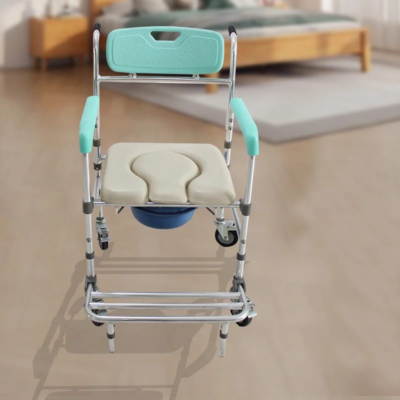 Shower Toilet ChairManual Patient Lift Transfer ChairMobile Nursing Disabled Toilet Chair