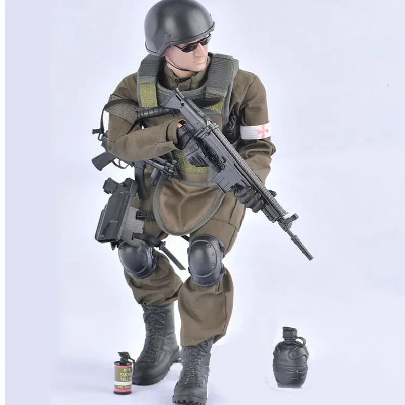 30CM Combat Medic Soldat Actionfigur im Maßstab 1:6, Militärfigur, Modellset mit Waffen, vorbemalte Figur, Spielzeug für Jungen