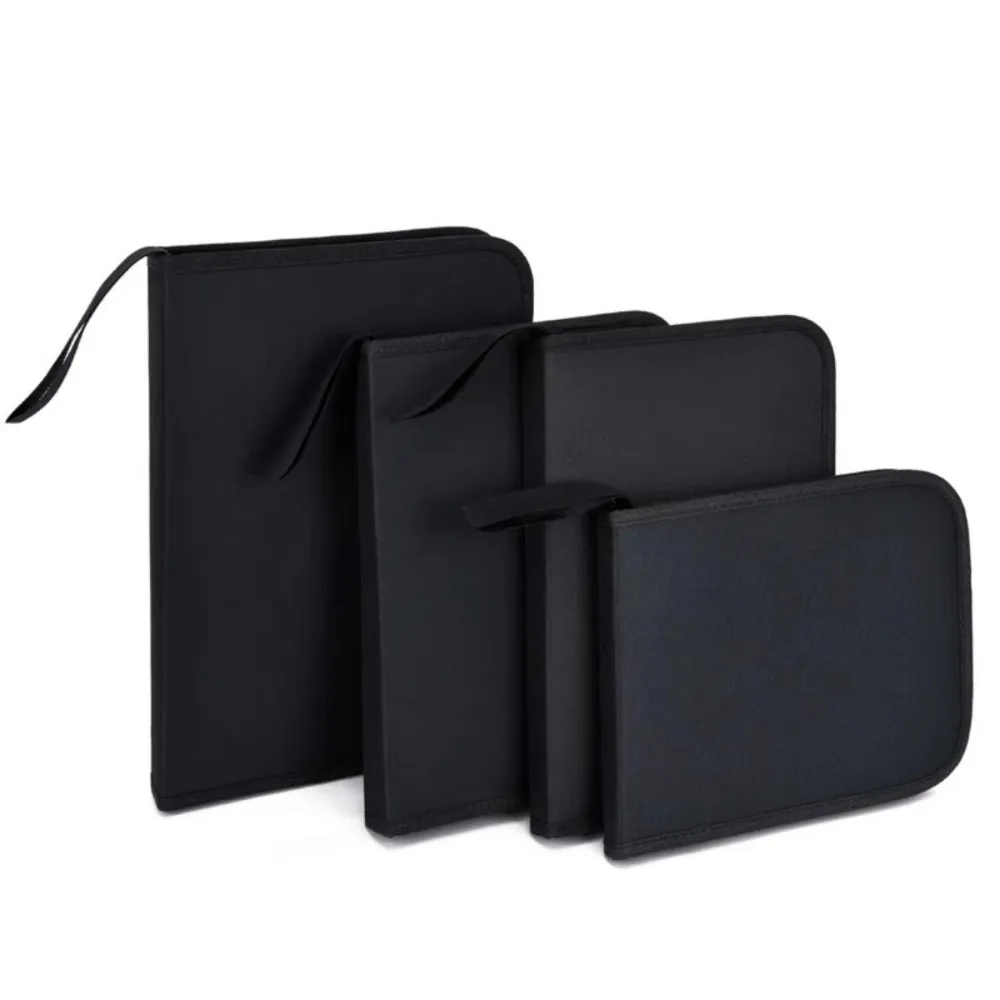 Estuche para lápices plegable negro con cortina de 36/48/72 agujeros, estuche para lápices de Color, inserto para lápices de pintura profesional, papelería para estudiantes