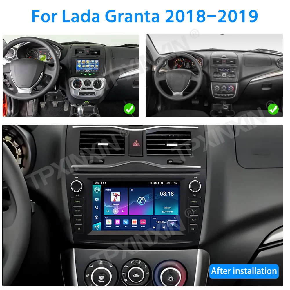 7 inch Android 13 Screen For Lada Granta 2018 2019 Car Radio Stereo Multimedia Video Player Navigation GPS DSP 4G Head Unit