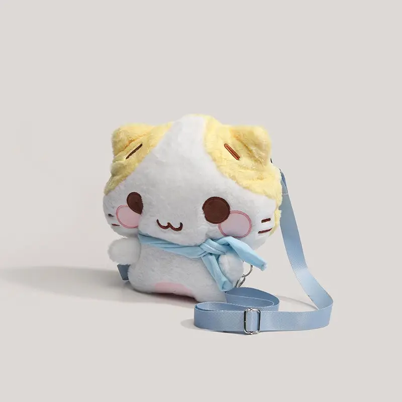 만화 ‌ Masyumaro 부드러운 플러시 배낭 애니메이션 박제 동물 플러시 장난감 Schoolbag 귀여운 학생 배낭 소녀 크리스마스 선물