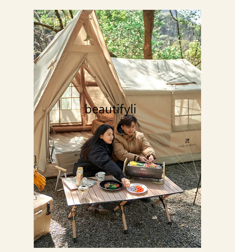 Tent Outdoor Camping Portable Folding Rainproof Thick Windproof Sun-Proof Inflatable House Tent