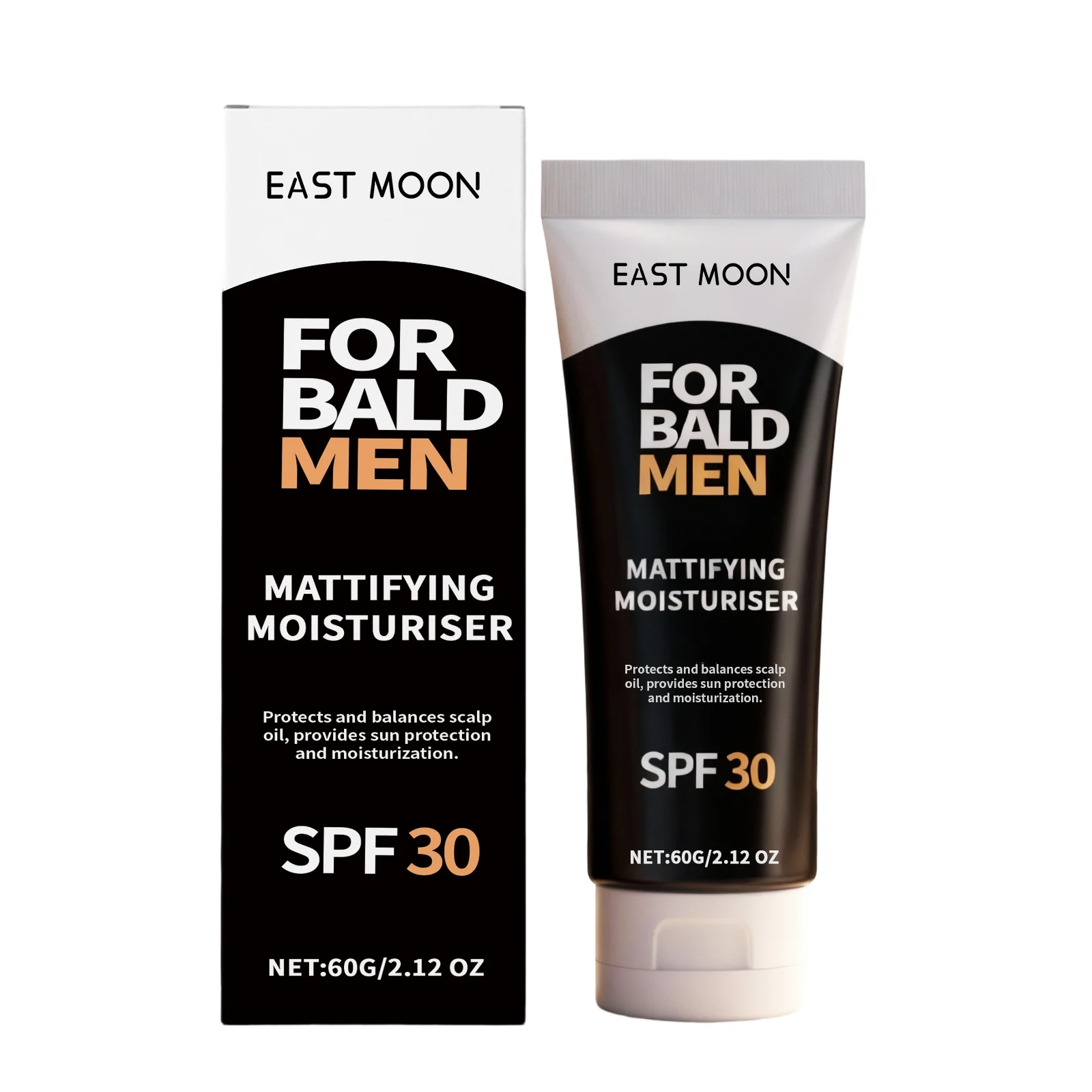 Mattifying Moisturiser SPF30 for Bald Men, Lightweight Scalp Protection Cream, Oil Control Scalp Sunscreen for Outdoor Activity