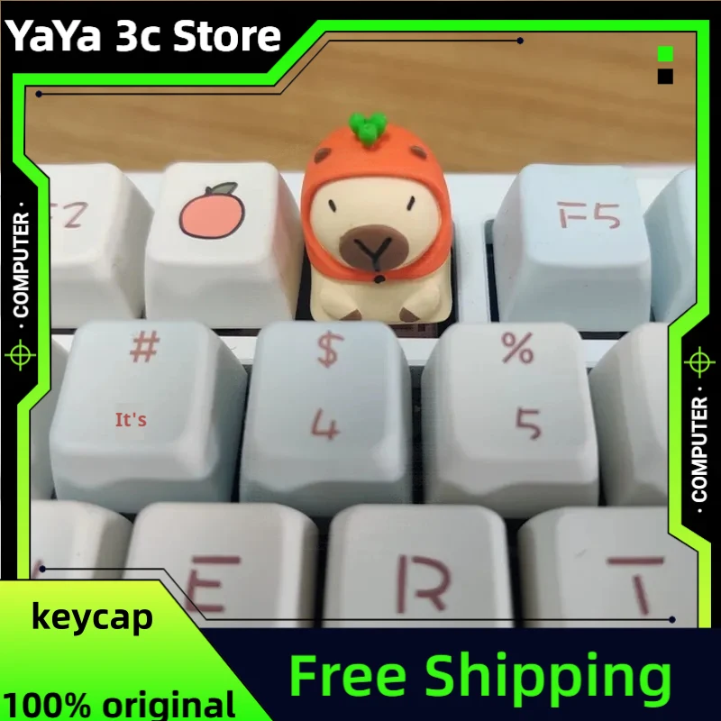 

Cute Capybara Anime Keycap Cherry 4r Profile Mechanical Keyboard Resin Cartoon Game Collectibles Gift Custom Cross Axis Keycap