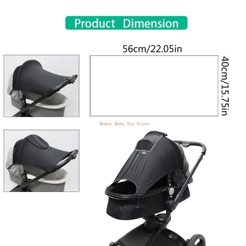 J0PF Easy Fit Protezione UV Tenda da sole Resistenza all'acqua Baldacchino regolabile Passeggino Tenda da sole Baldacchino per