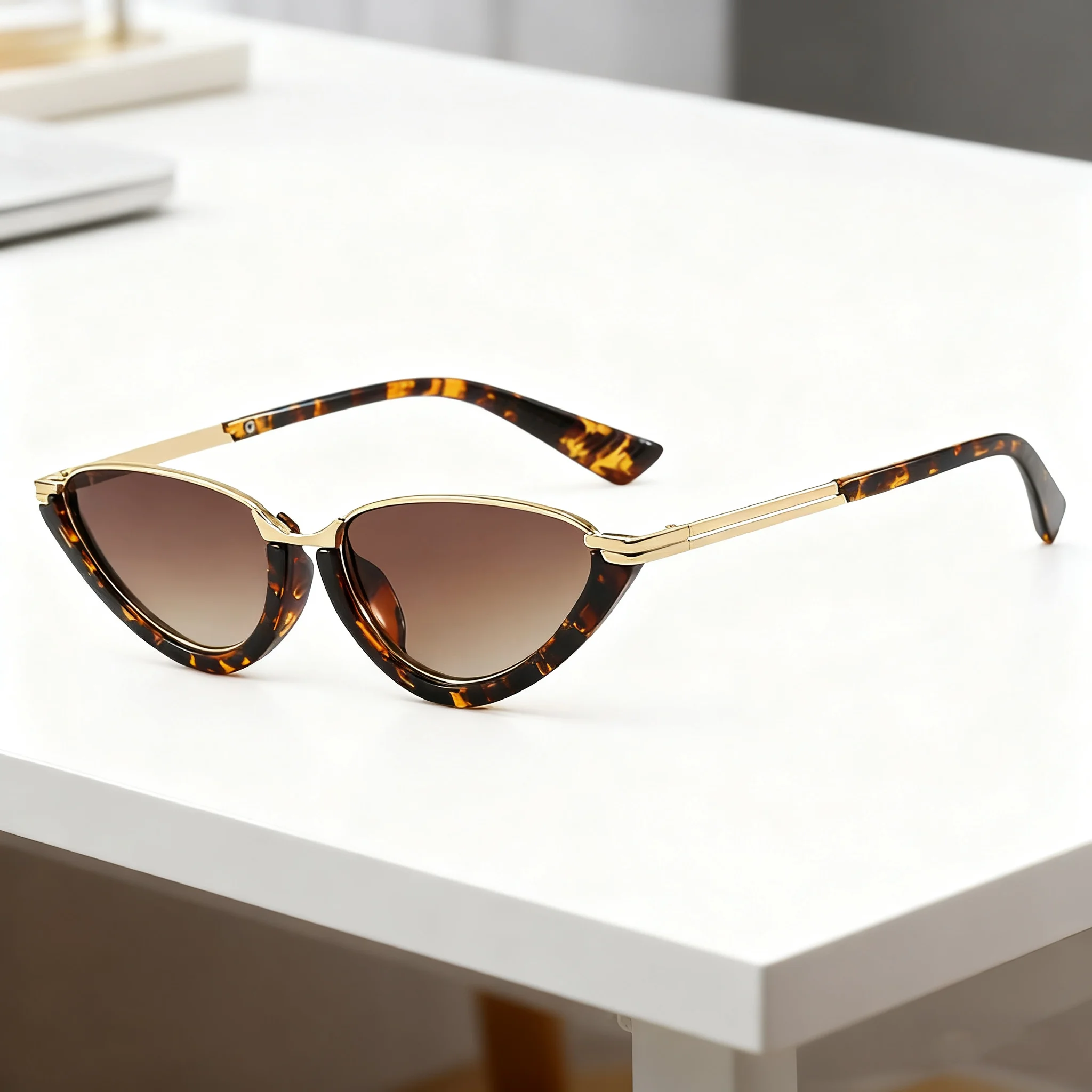 

New Fashion Personalized Triangle Cat Eye Women's Sunglasses Outdoor Neutral Street Photography UV400 Sunscreen Glasses