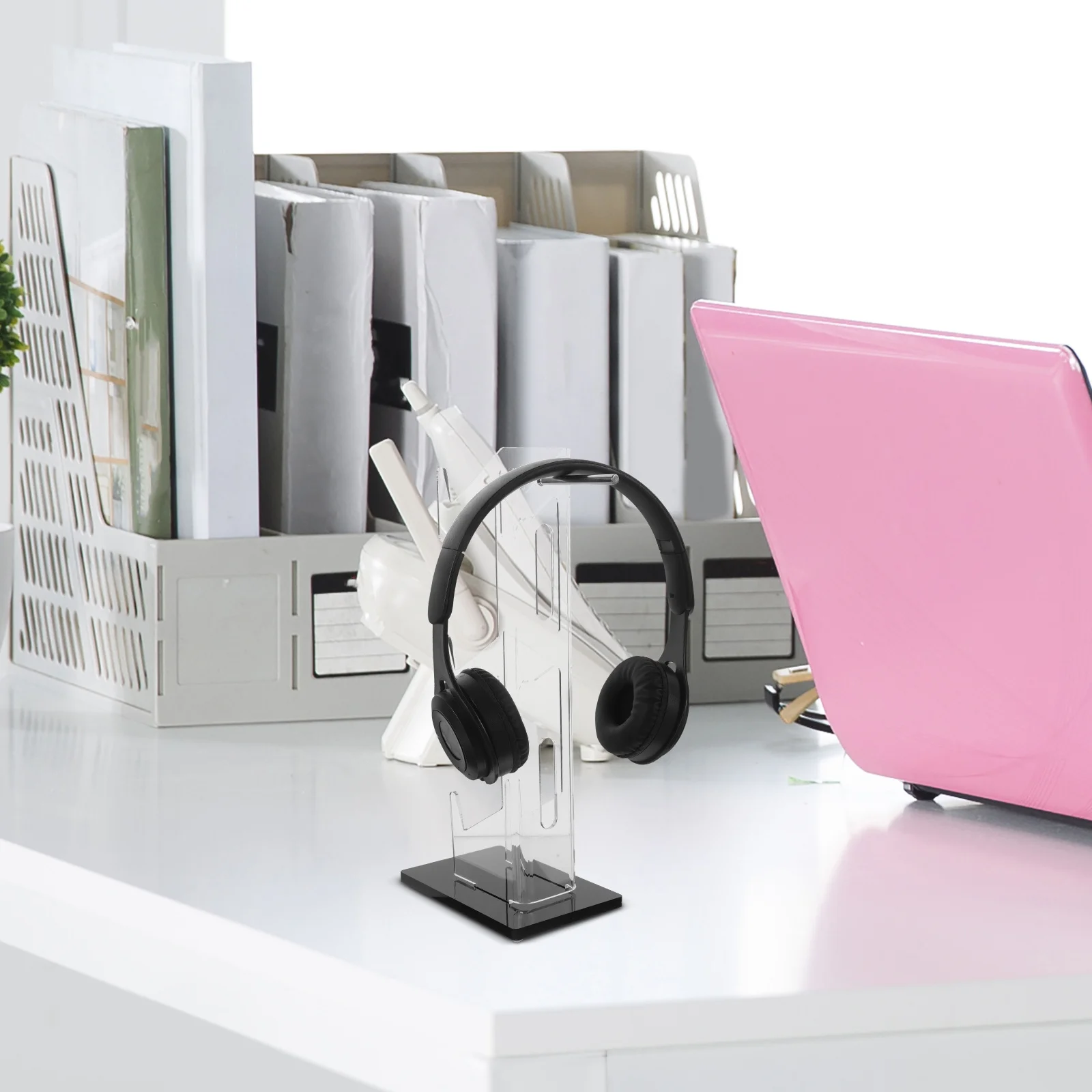 

Acrylic Clear Gaming Controller Display Stand Desktop Headphone Holder Rack Earphone Organizer Headset Storage Shelf