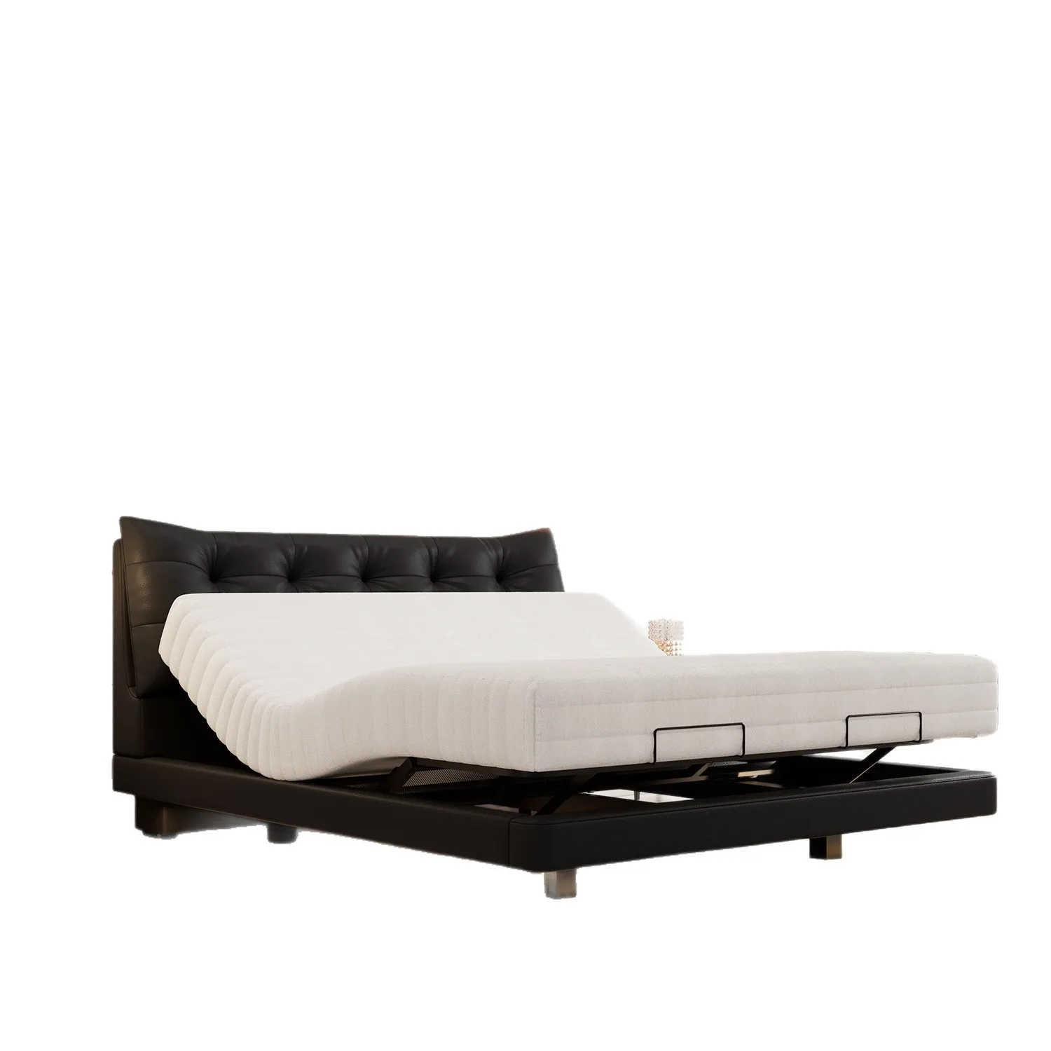 Modern simple electric smart leather suspension bed zero gravity lifting double master bed