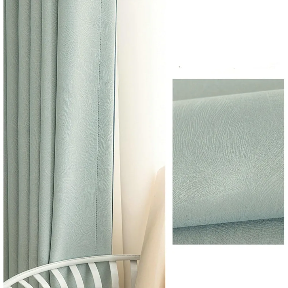 Cortinas opacas con aislamiento térmico y tejido de chenilla texturizado para bloqueo de luz y diseño de gancho plisado