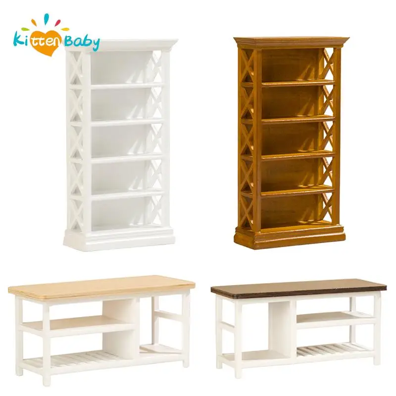 Multi Style Miniature Closet Bookcase Storage Bedside Table Cabinet Shelf Legs Cupboard Model Dollhouse Furniture Decor DIY Toys