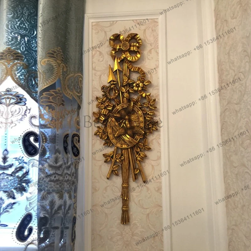 Oujing Home Furnishing French Baroque Wall Pendant Living Room Entrance Corridor Wall Hanging Carved Wall Ornament