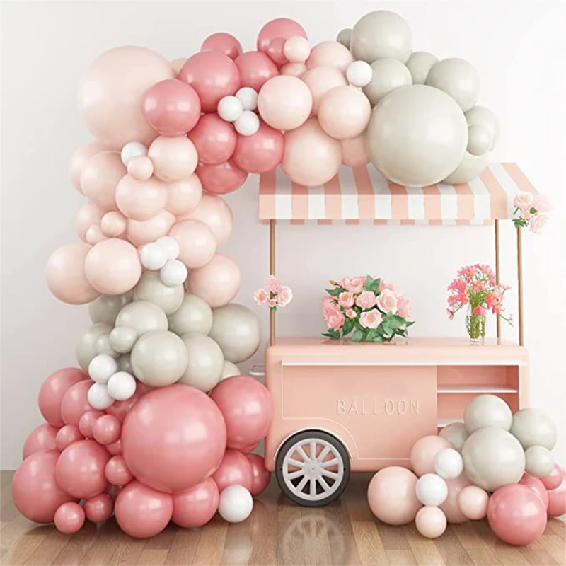 

Pink Sand White Color Latex Balloons Garland Kit Balloon Arch Wedding Decorations Baby Shower Home Decors Globos