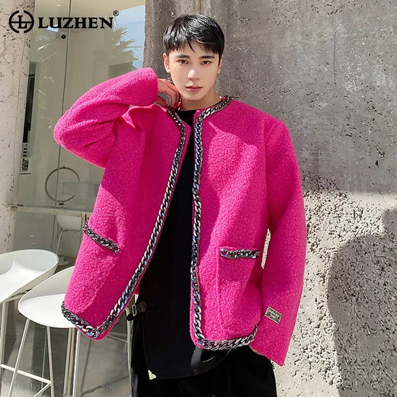 

LUZHEN Luxury Trendy Niche Design Outline Patchwork Design Casual Jacket Men's High Quality Elegant Fashion Male Clothes JY4610