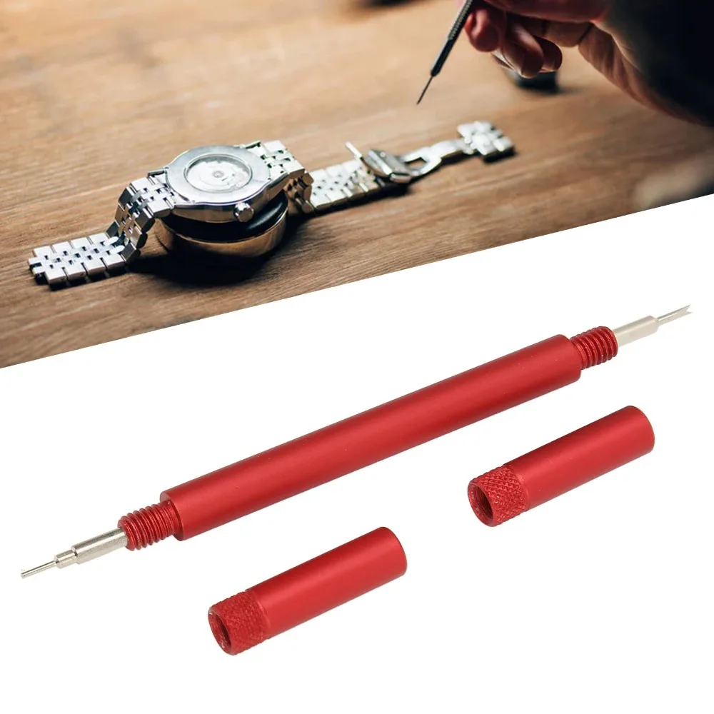 Lightweight Double Ended Spring Bar Tool Aluminum Red Strap Remover Pen Shaped Cylindrical Watch Repair Tool Watch Repair