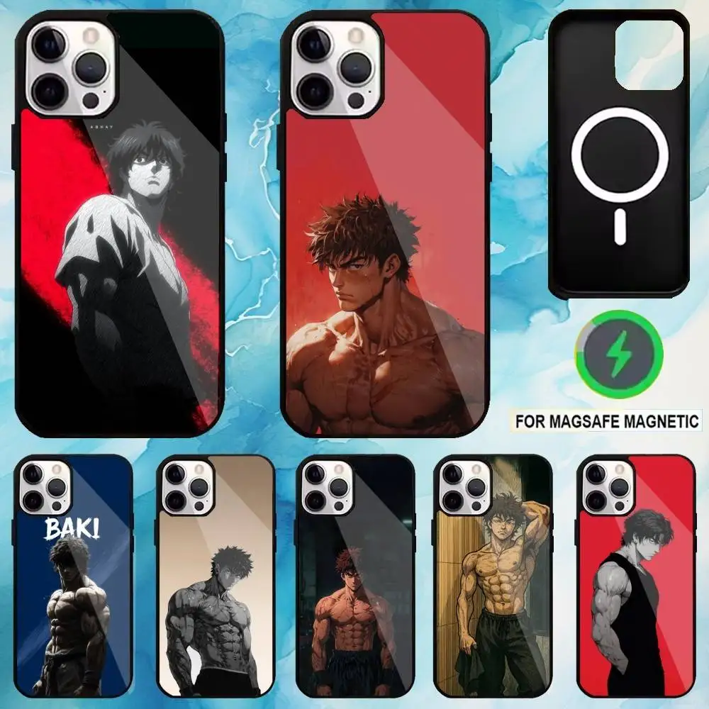 

Anime B-Baki H-Hanma Phone Case For iPhone17,16,15,14,13,12,11 Plus,Pro Max Magnetic Magsafe Wireless Charging