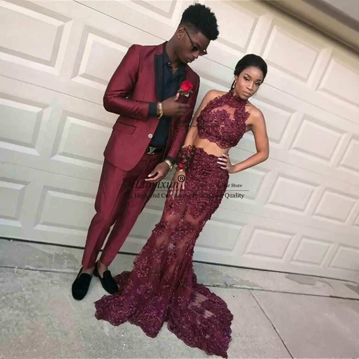Handsome Mens Suits Wedding Groom Tuxedos Prom Party Blazer Slim Fit 2 Pieces Bridegroom Male Sets Trajes Elegante Para Hombres