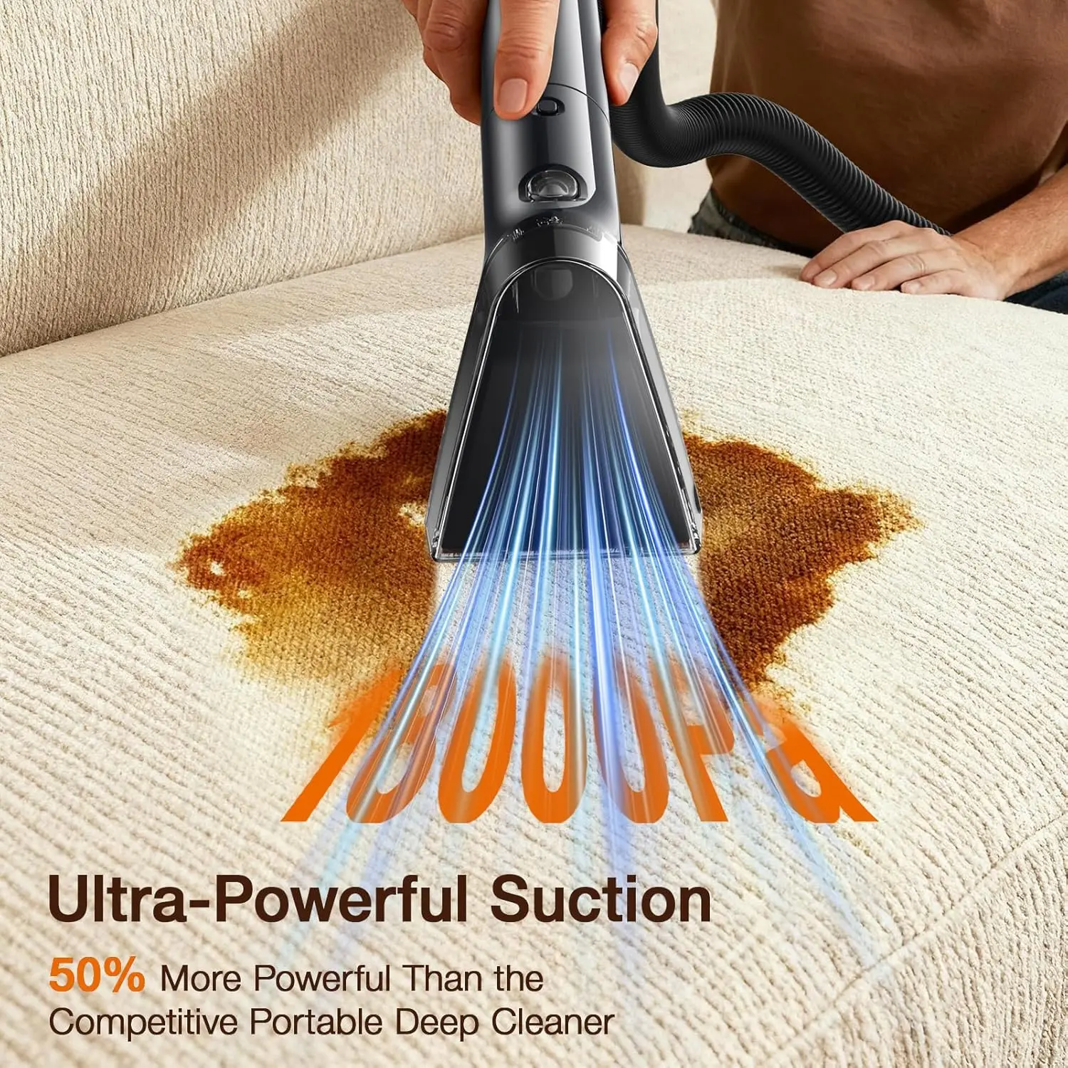 Tragbare Teppichreinigungsmaschine mit 18 kPa für die Tiefenreinigung, Fleckenreiniger für Haustiere, Möbel und Auto