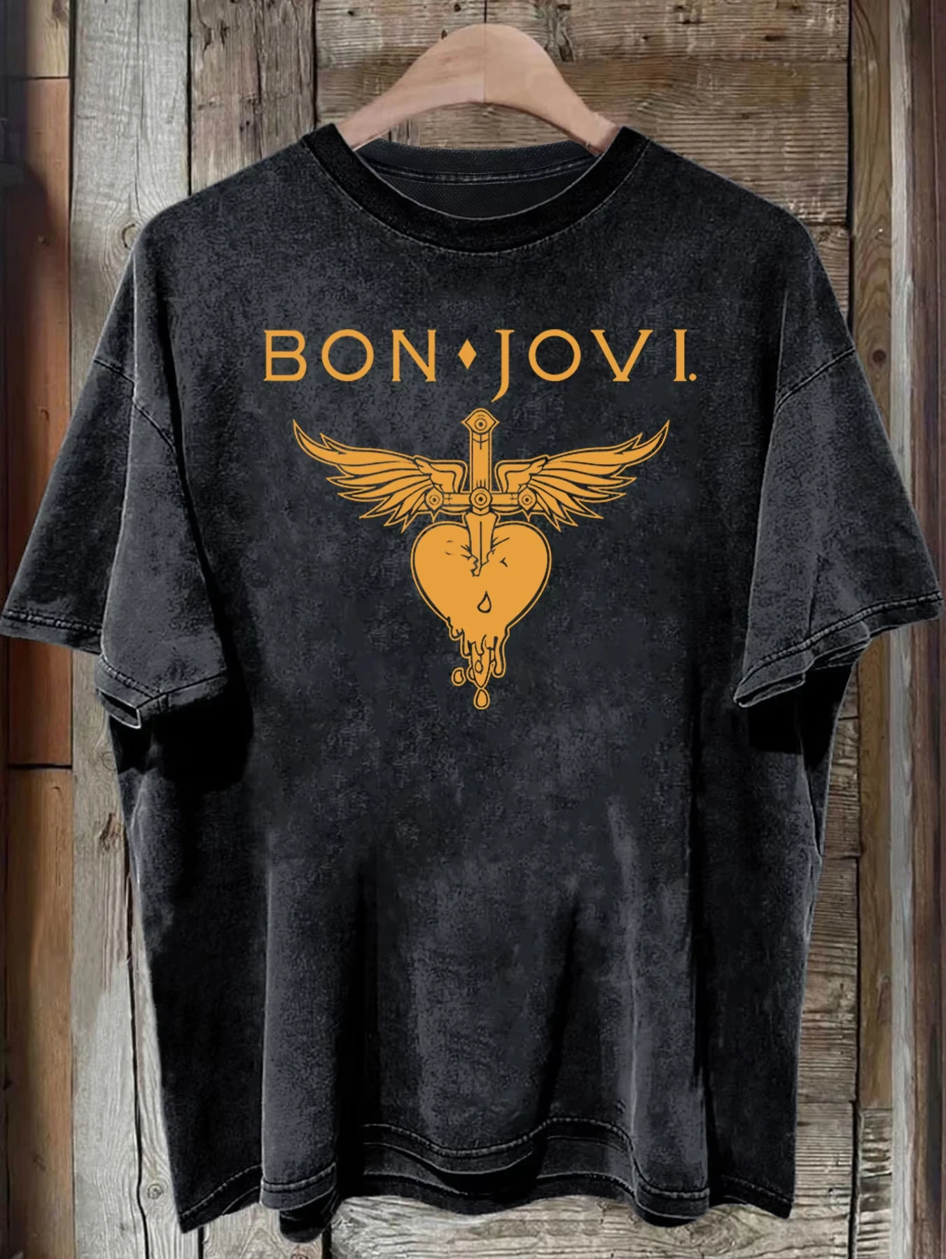 Bon Jovi Rockband T-Shirt Unisex Herren Damen Baumwolle Grafikdruck Kurzarm Rundhals Metal Vintage Tee Retro 2026 Bestseller – Detail 2