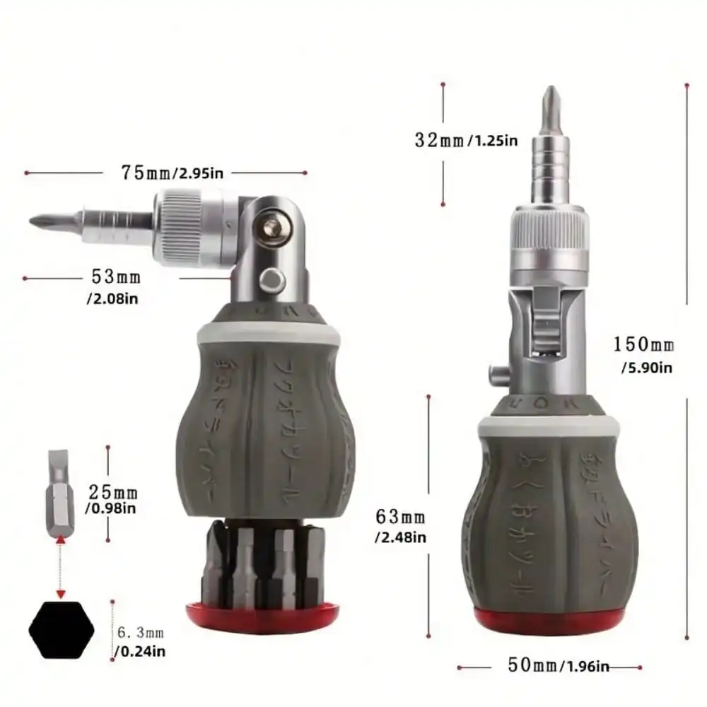 8-In-1 Ratcheting Multi-Tool Screwdriver, Versatile Magnetic Screwdriver, Professional Angled Screwdriver, Repair Instrument