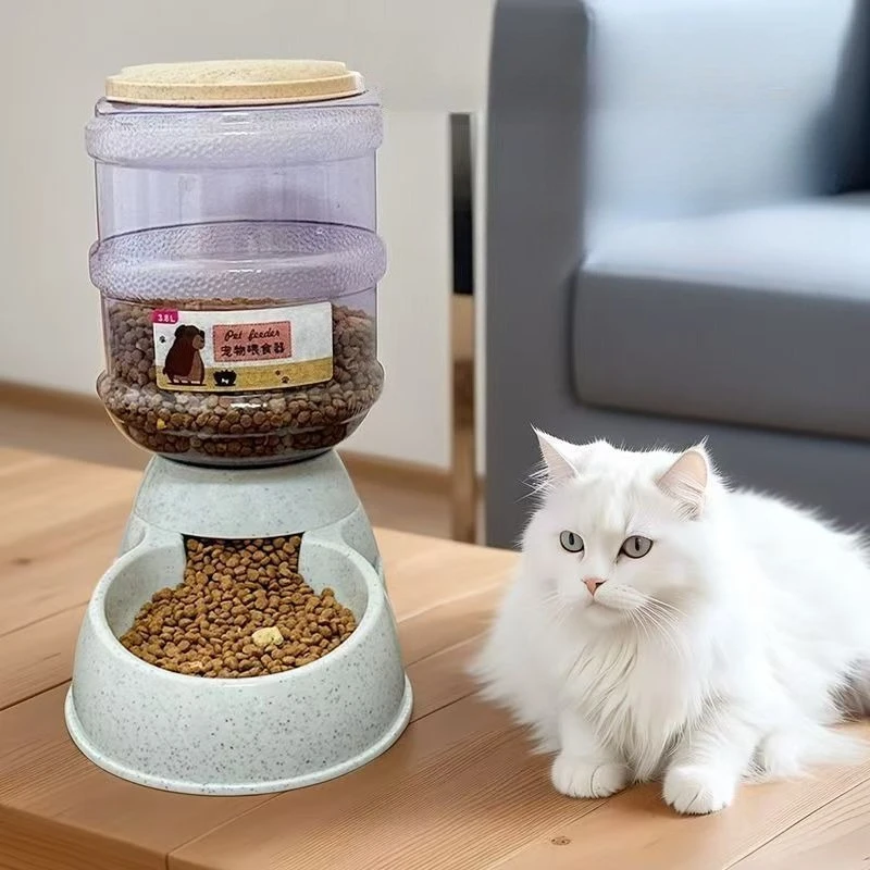 

Automatic Pet Feeder and Water Dispenser Plastic Water Bottle with Bowl for Dogs and Cats Feeding Drinking Supplies