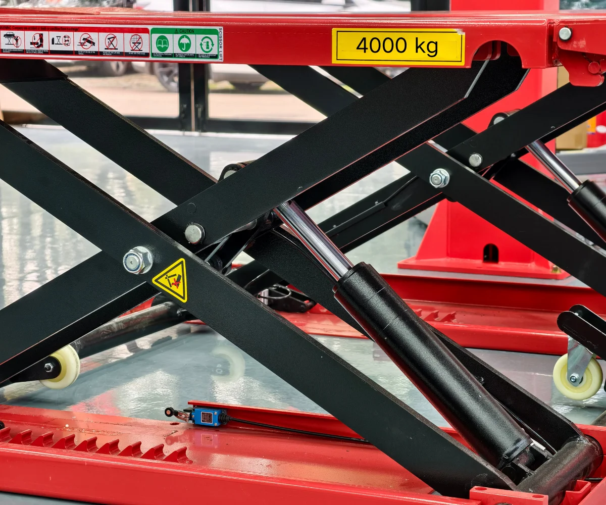 1200mm 4T Hydraulic Scissor Portable Scissor Lift with CE 4000kg Lifting Capacity Mid-position Car Lifter