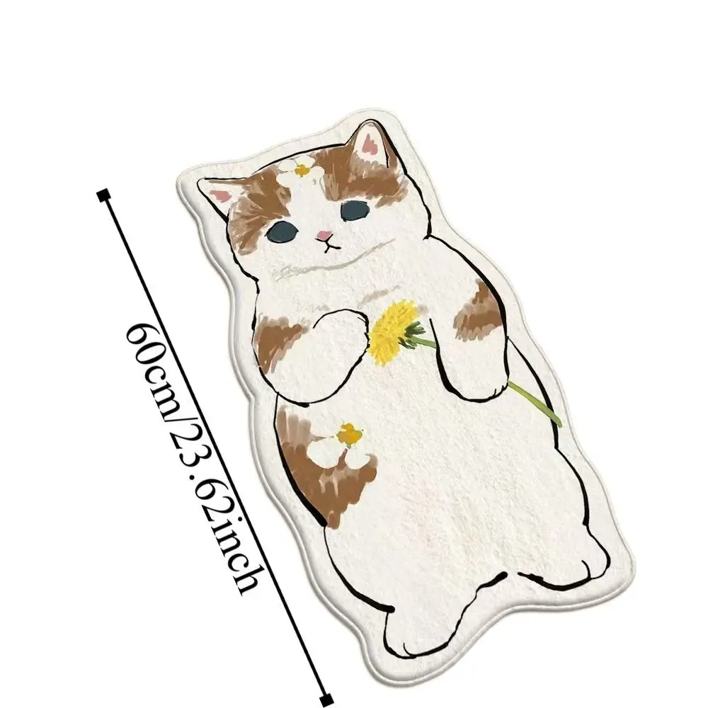 Decorative Anti-slip Imitation Cashmere Carpet Machine Washable Dirty Resistant Floor Mat Cartoon Shaped Pet Carpet Home