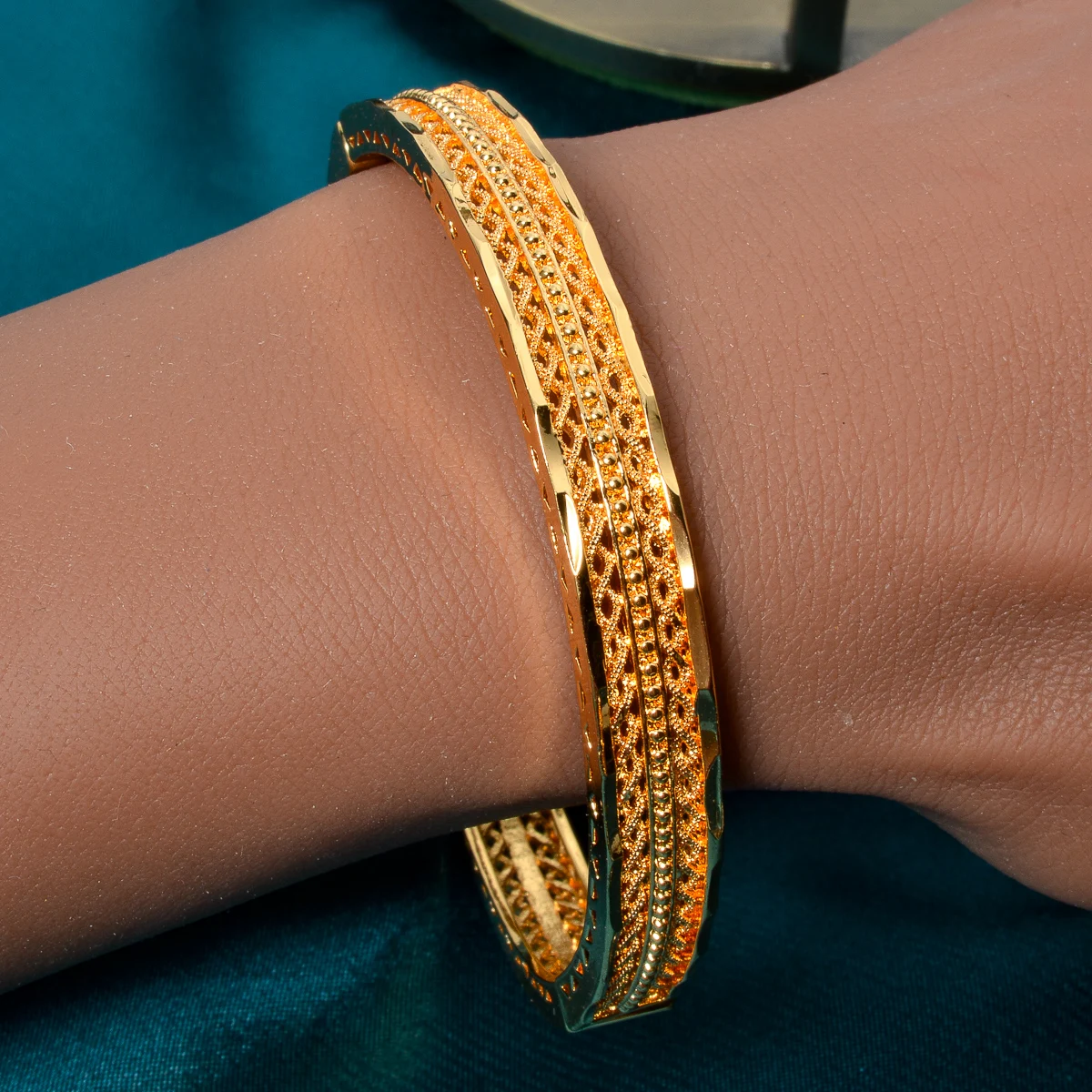 Diana Gold Plated bracelet Ethiopia African Fashion Gold bracelet Lady African Bride Wedding bracelet Jewelry gift