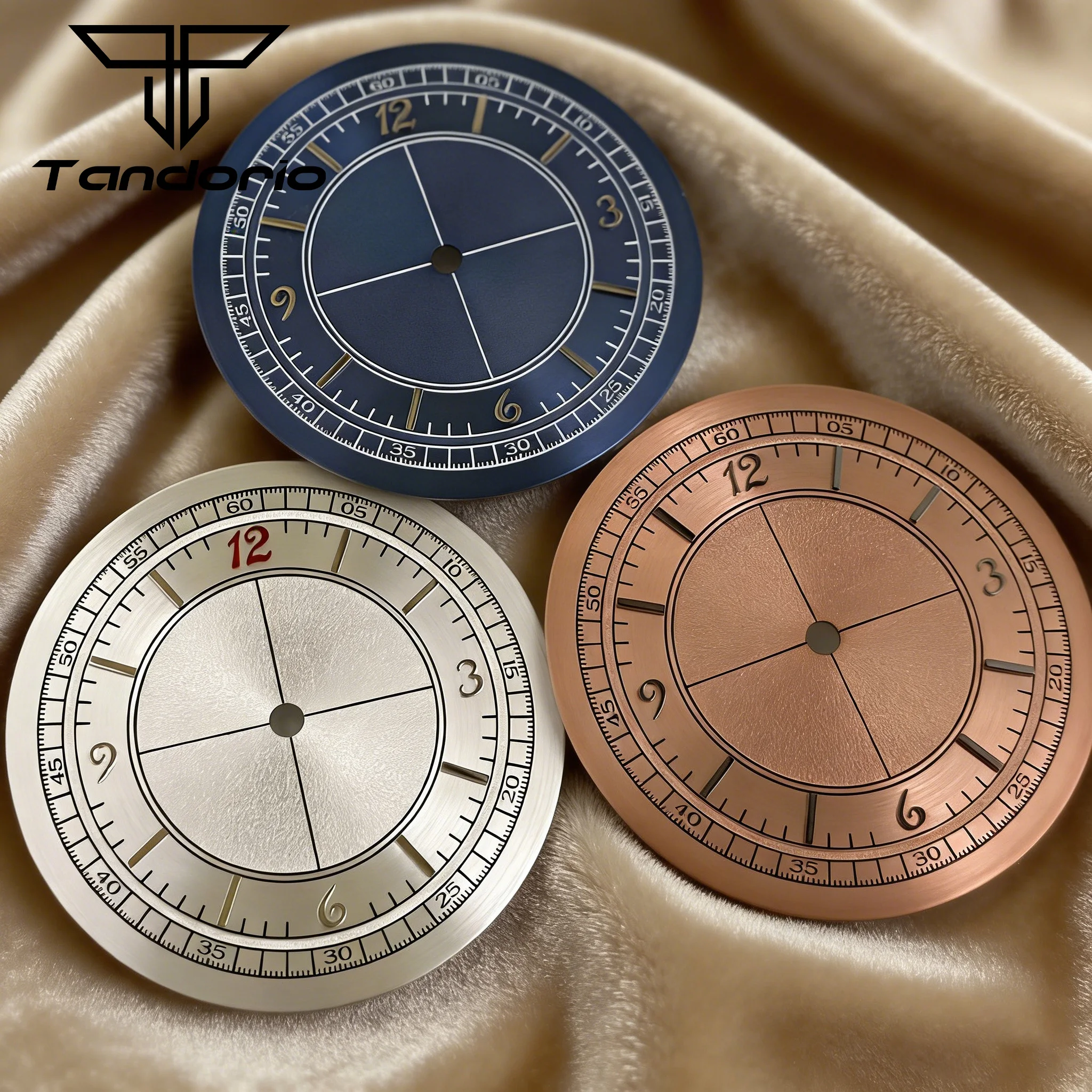 Vintage NH35 Watch Dial Hands White Blue Salmon 32mm Sterile Face Set for NH35 NH36 ETA2824 Miyota 8215 Movement Watch Parts