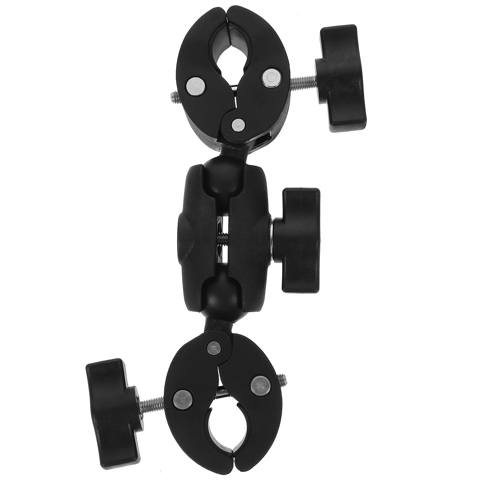 

Dual Clamp Motorcycle Camera Mount Holder 360° Ball Head Rotatable Durable Sturdy Compact Lightweight Easy Install Removal