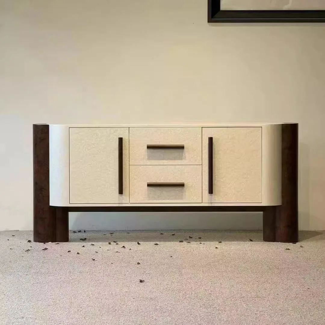 

✗x Wood Medieval Style French Cream Modern Eco-Friendly Durable Living Room Bedroom Storage Cabinet Knot Wood Grain Sideboard&