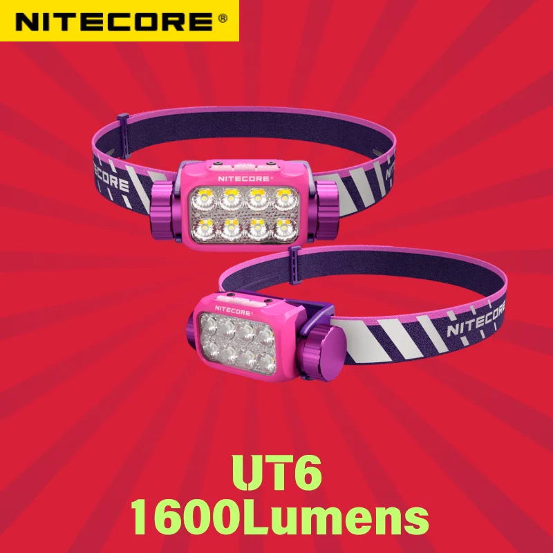 NITECORE UT6 USB-C Rechargeable Running Headlamp,1600Lumens With 4000mAH Battery IP68 Waterproof 3-Colors