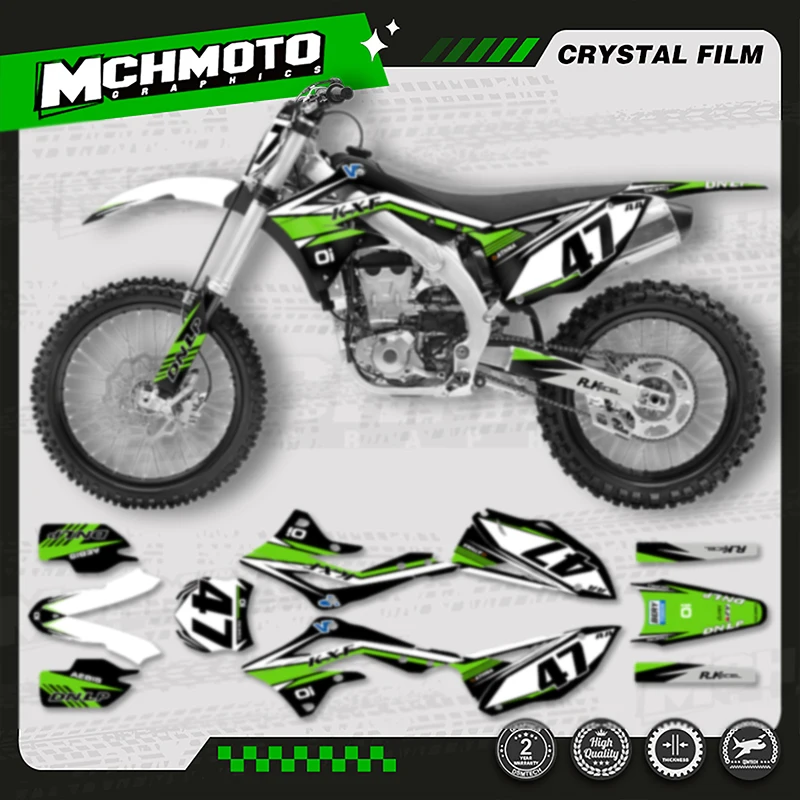 

MCHMFG MOTOR Custom Team Motorcycle Graphics Decals Stickers Kit For KAWASAKI KXF450 KXF 450 2012 2013 2014 2015 001
