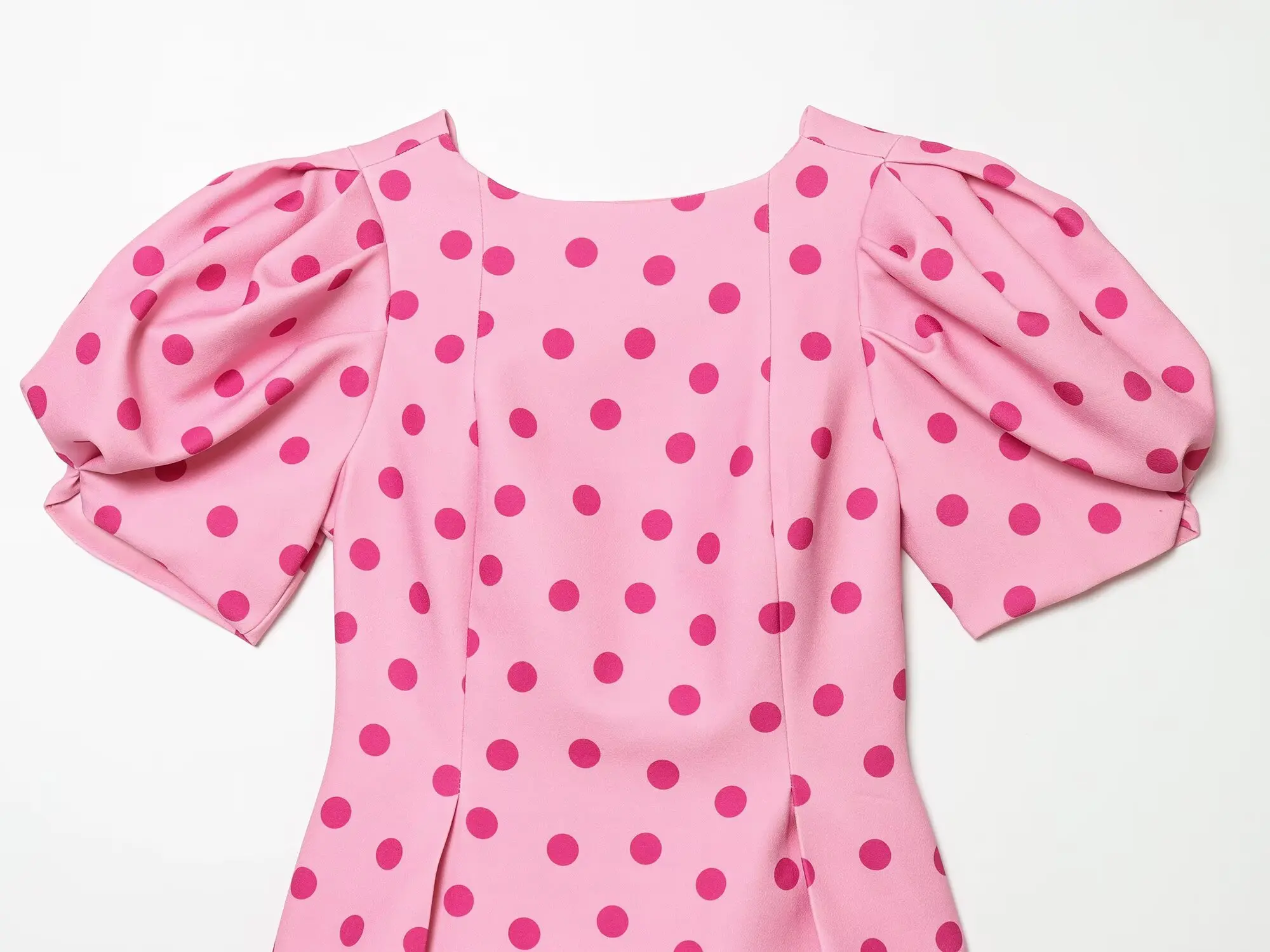 BSAY 2026 Sommer Damen Polka Dot Peplum-Top mit Puffärmeln und Rundhalsausschnitt – Elegante, schmal geschnittene Freizeitbluse für den Alltag – Detail 8