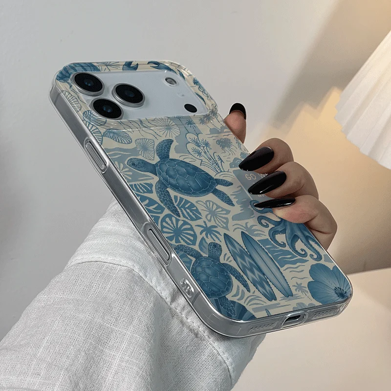 Wave Background Summer Sea Phone Case For Xiaomi Redmi Note 14 Pro 13 12 11 10 Pro 5G 13C 14C Plus Hard camera protection Cover view 6