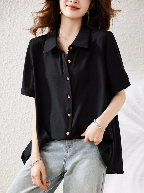 

plus Size Women's Loose Slimming T-irt irt Summer Faionable Belly Covering Meat Conceal Unique Top oulder Width