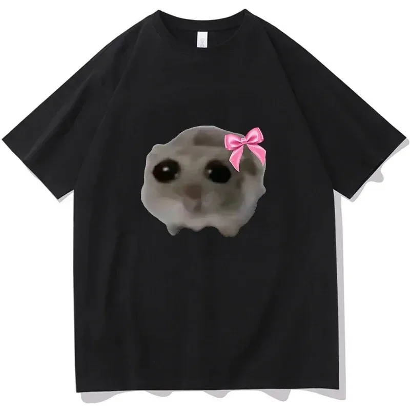 Sad Hamster T-Shirt Men O Neck Pure Cotton T Shirt Pure Cotton Unisex Fashion Short Sleeve Tees Clothes harajuku Streetwear Tops