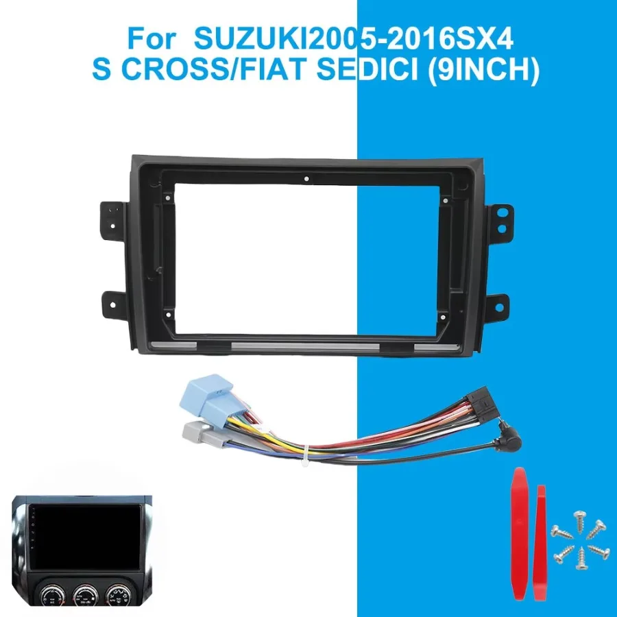 For Suzuki SX4 2006-2014 For Fiat Sedici 9 Inch Car Radio Fascia Frame Stereo Dashboard Panel Mounting Kit