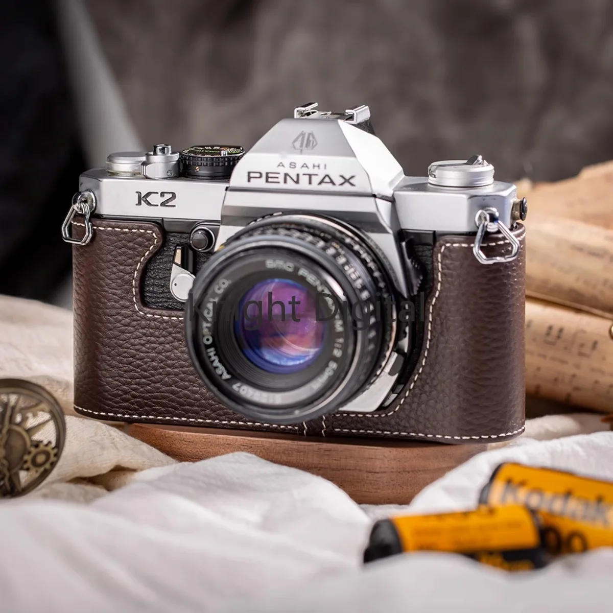 Custodia protettiva per mezza custodia per fotocamera in pelle di vacchetta vintage Custodia protettiva per accessori per fotocamera Pentax K2 фоторюкзак 1]