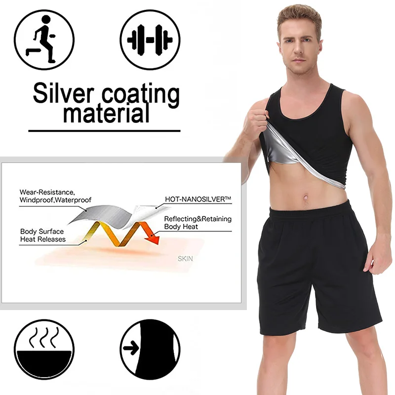 Camisa de Compressão Masculina Manga Curta Camisa de Sauna Pop Armários Suor Suor Para Perda de Peso Camisas Shaper Do Corpo Treino Esportivo