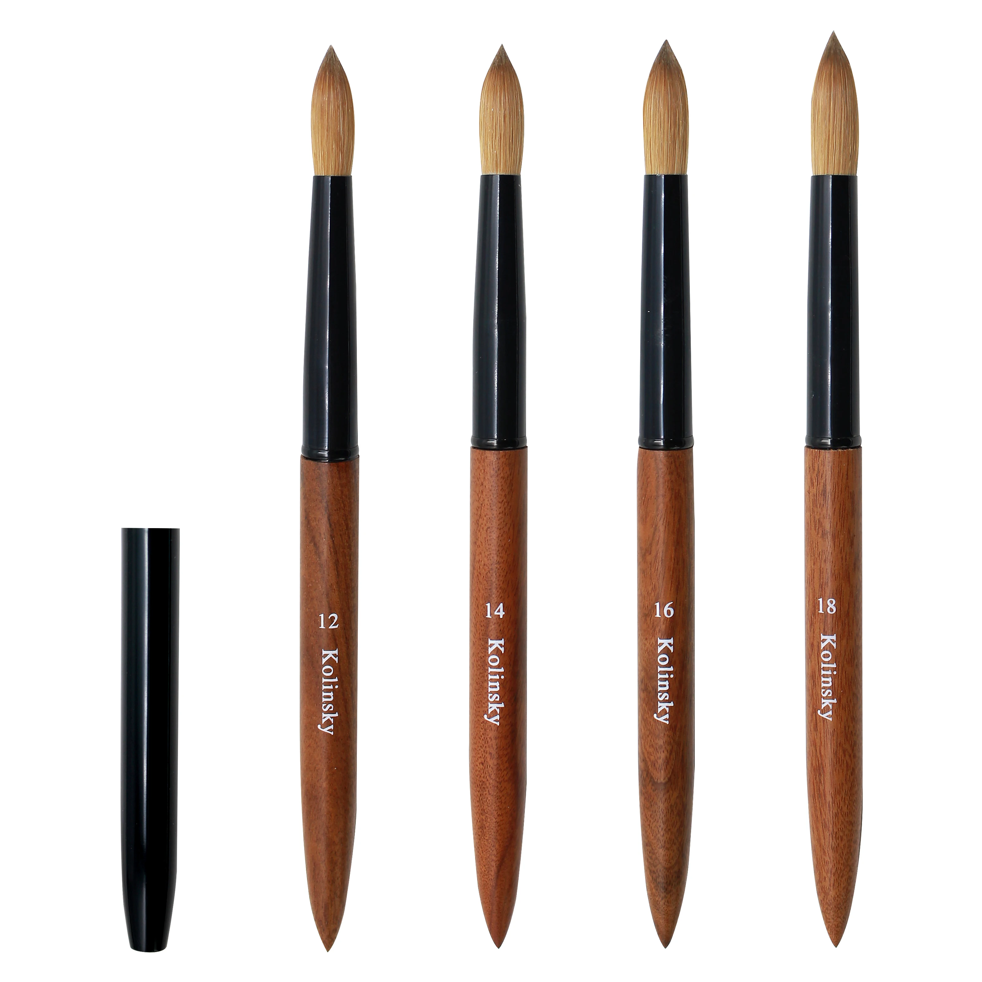 Premium Quality Kolinsky Sable Acrylic Nail Brush for UV Gel Extension Manicure round Real Wood Handle Nail Art Tool