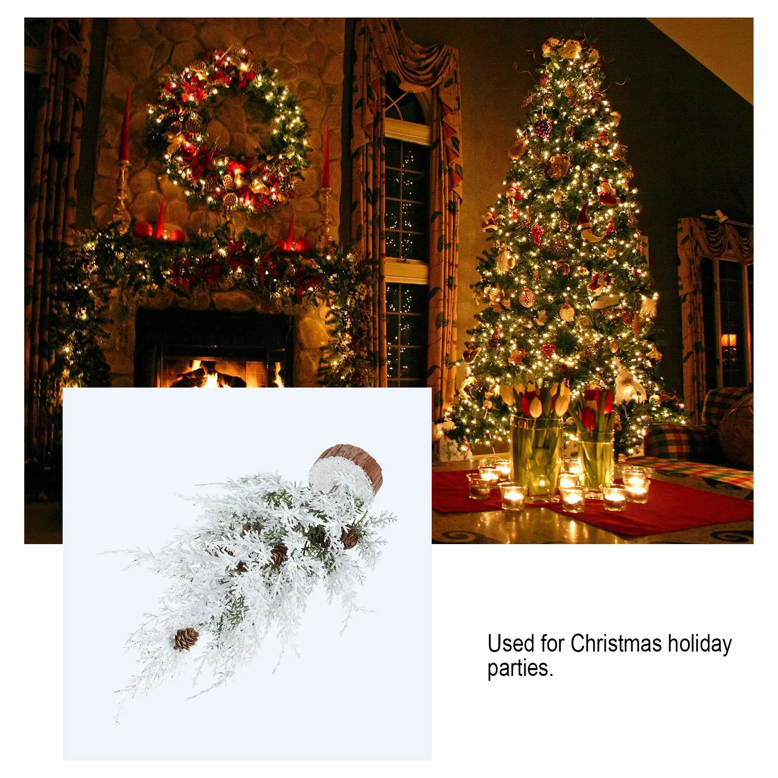 

1pc Mini Christmas Trees Artificial Snow Pine Small Fake Plants Home Mantel Decor Desktop Centerpiece Xmas Holiday Party