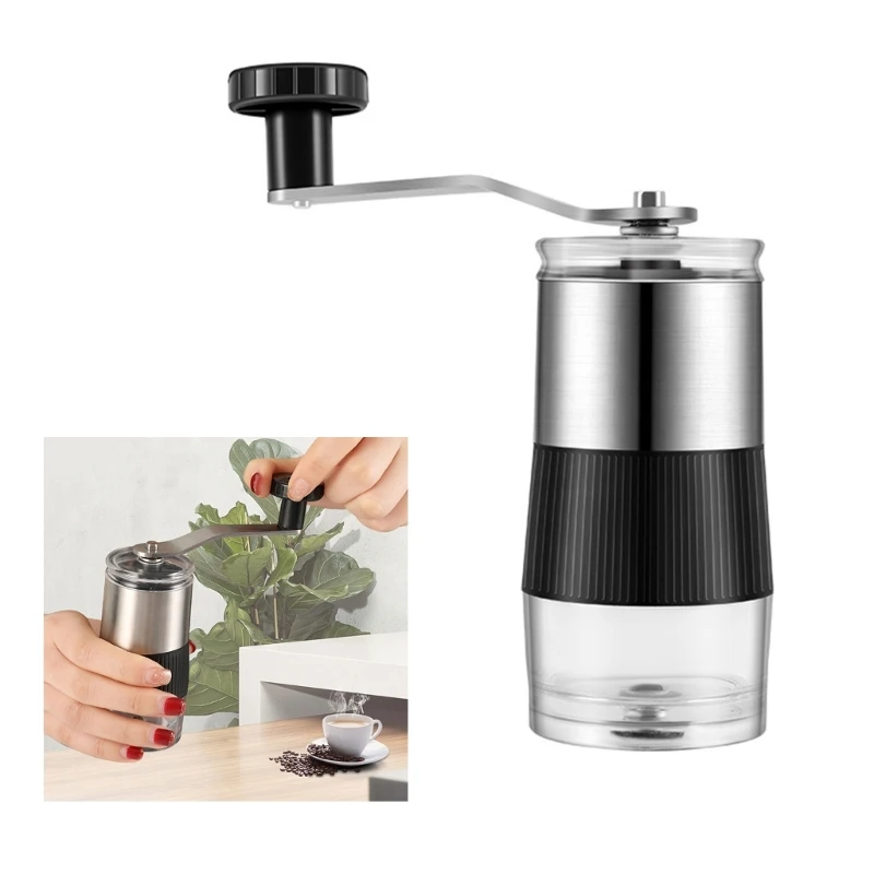 KX4B Hand Operated Coffee Grinder Hand-Cranked Coffee Grinder Ceramic Burr Grinder Manual Coffee Mill Adjustable Settings