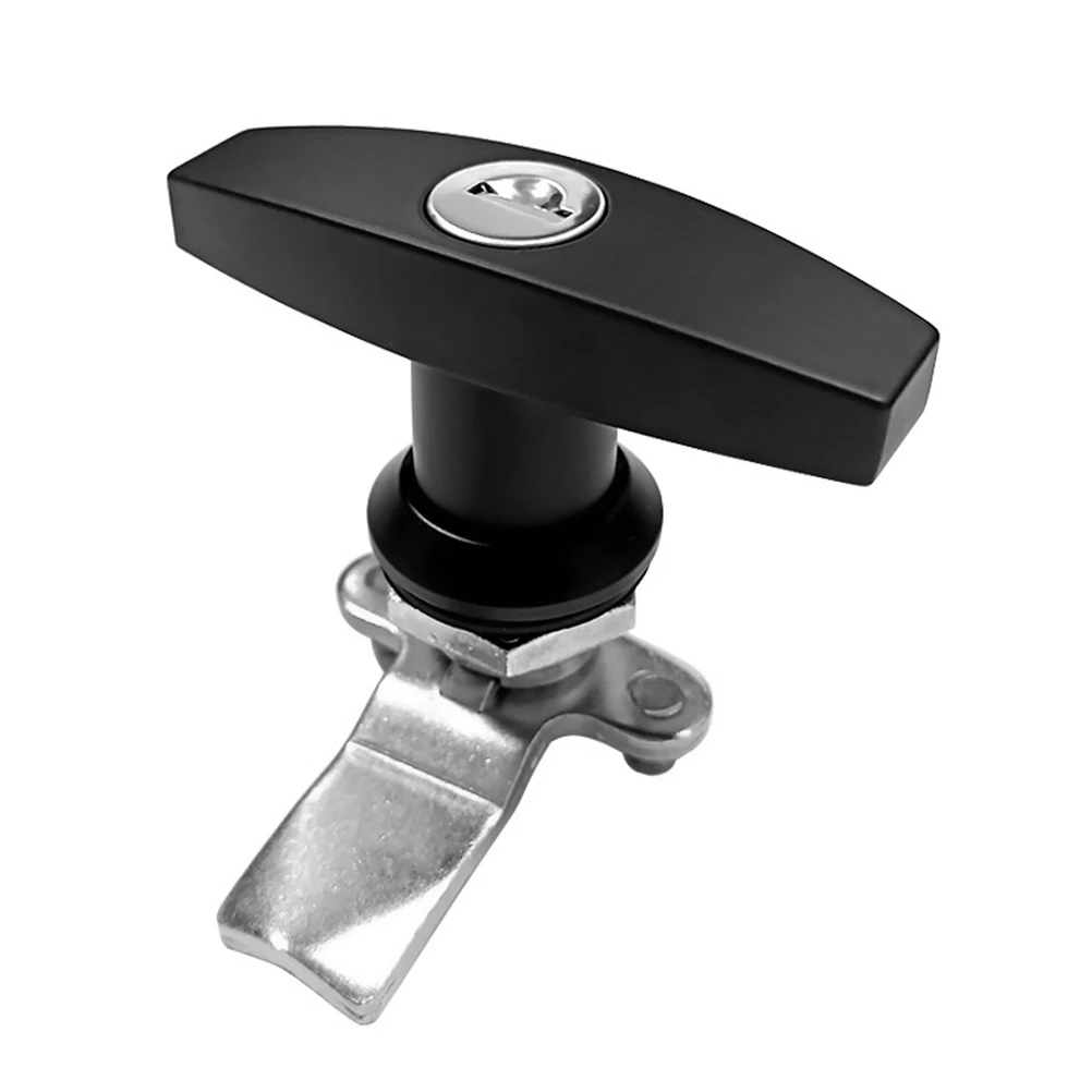 

1 set 1 Set Black Zinc Alloy Cabinet Door Lock For Rv Truck Camper T-Handle Cylinder Lock Storage Box Cupboard Garage Mailbox
