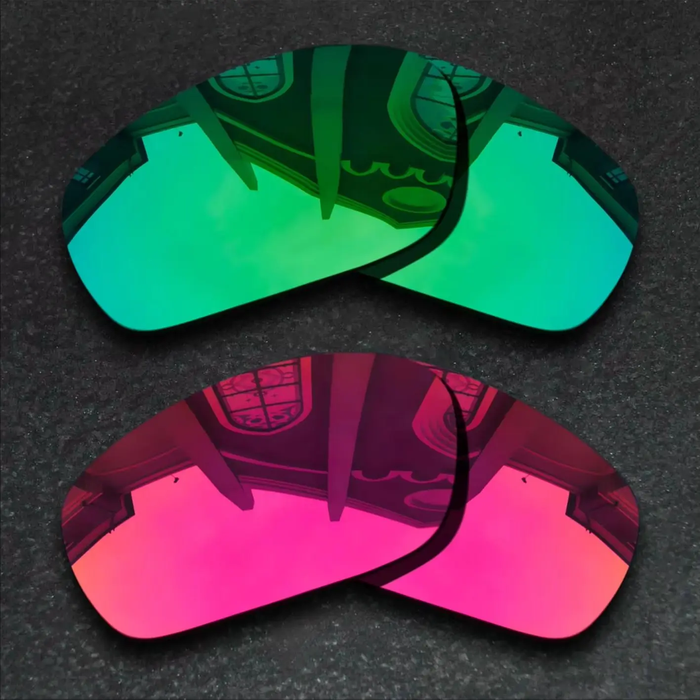 

Jade Green&Violet Red Sunglasses Polarized Replacement Lenses for-Oakley Jawbone
